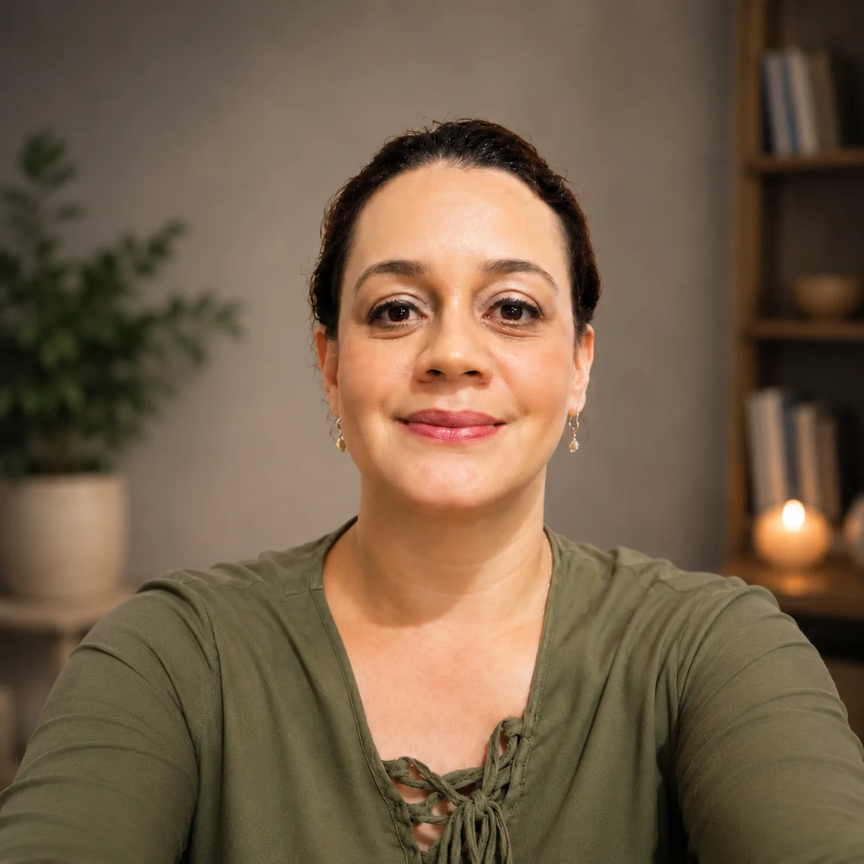 Retrato cercano de Marcela, usado en la formación de Nivel 1 de Registros Akáshicos.